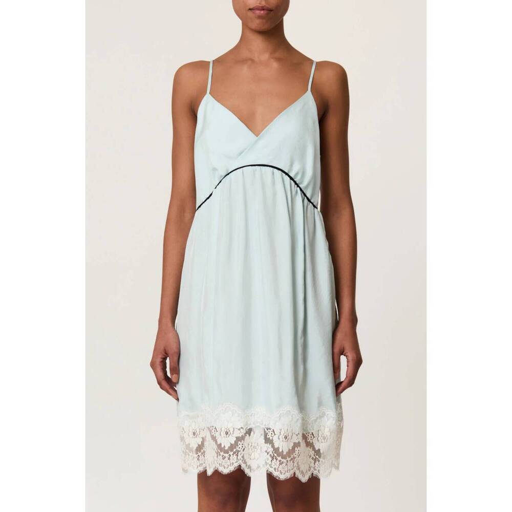 NEW PLAN C dress light viscose twill lace in morning mist
